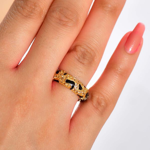 GP Trionfo Leopard Kollektion - AA Citrin Ring 925 Silber 750 Gelbgold Vermeil (Größe 18.00) ca. 0.88 ct image number 2