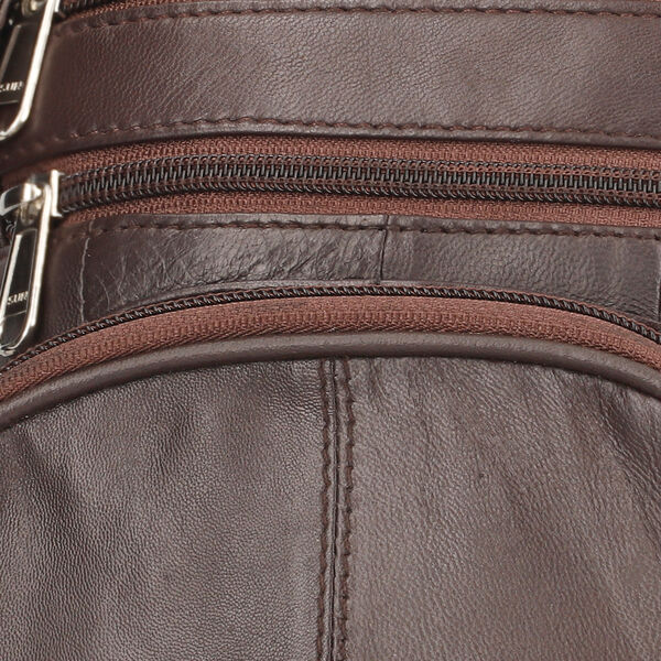 Crossbody Tasche aus 100% echtem Leder, Braun image number 6