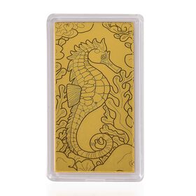 999er Gold-Barren mit Seepferdchen-Motiv