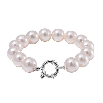 Wei&szlig;es Muschelkernperle Armband