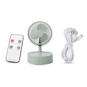 Kabelloser, faltbarer Ventilator mit integriertem Luftbefeuchter, USB-Anschluss, Weißgrün