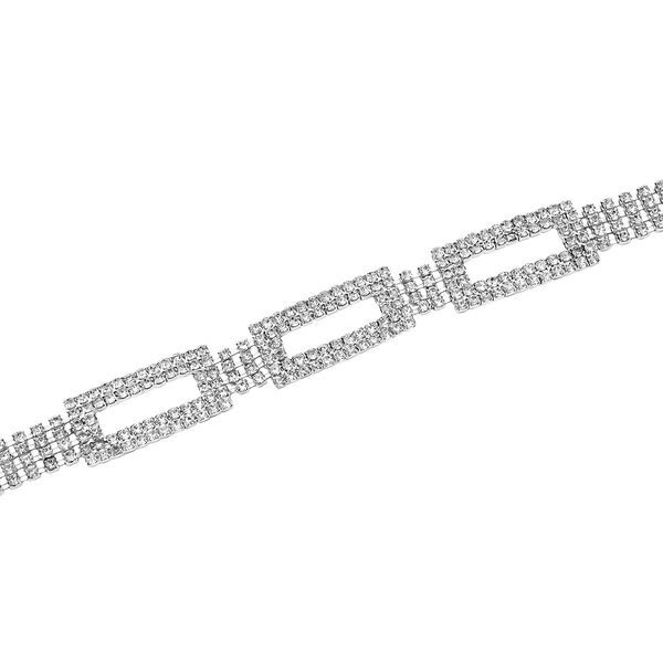 Kristall Gürtel ,100% Glaskristall und Metall, L130cm, 60g, silber image number 3