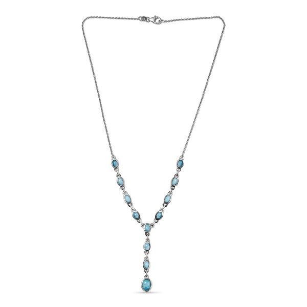 Larimar Collier, ca. 45 cm, 925 Silber platiniert ca. 7.24 ct image number 5