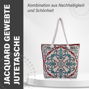 Jacquard gewebte Jute-Tasche, Suzani rot