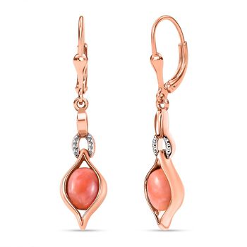 AA Oregon Sonnenaufgang Pfirsich Opal Ohrringe, 925 Silber Ros&eacute;gold Vermeil ca. 1.79 ct