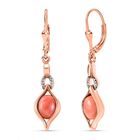 AA Oregon Sonnenaufgang Pfirsich Opal Ohrringe, 925 Silber Roségold Vermeil ca. 1.79 ct