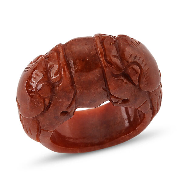 Burmesischer Rote Jadeit Jade Ring (Gr&ouml;&szlig;e 19.00) ca. 85.00 ct image number 3