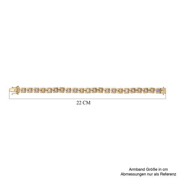 Nat&uuml;rlicher, &auml;thiopischer Welo Opal Armband ca. 20 cm 925 Silber Gelbgold Vermeil ca. 4.29 ct image number 5