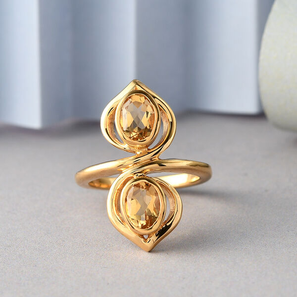 Citrin Ring 925 Silber vergoldet  ca. 1,43 ct image number 2