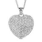 Lieblicher Luxus Herz, weißer Kristall Anhänger mit Kette, Silber