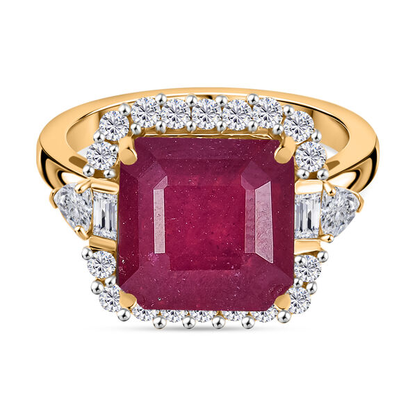 D'Joy afrikanischer Rubin, weißer Topas und Zirkon Ring - 8,59 ct. image number 0