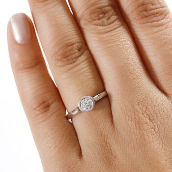 LUXURIANT SGL zertifizierter SI-GH Labor Diamant Ring, 925 Silber rhodiniert - 0,50 ct.