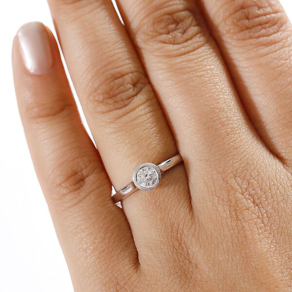 LUXURIANT SGL zertifizierter SI-GH Labor Diamant Ring, 925 Silber rhodiniert - 0,50 ct. image number 3