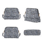 Passage - 4er-Set, Handtasche, Crossbody Tasche, Clutch und Brieftasche mit weissem Leoparden Muster image number 4