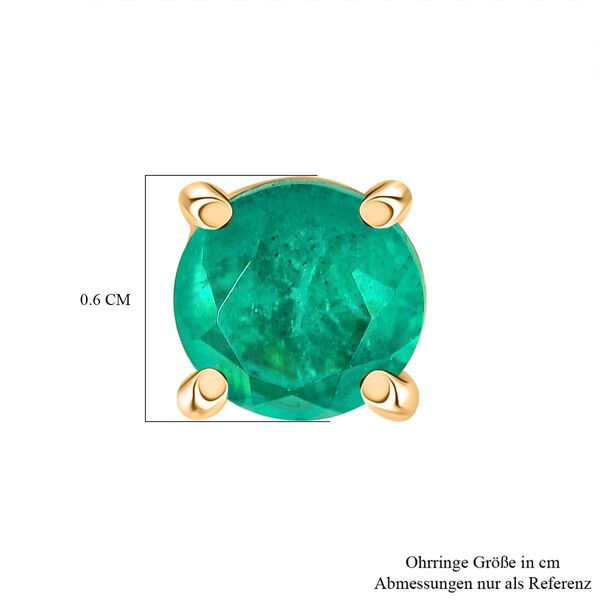 D'Joy Smaragd Triplett Quarz Ohrringe, 925 Silber vergoldet - 2 ct. image number 5