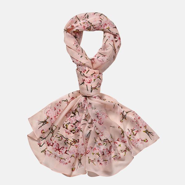 LA MAREY - 100% Maulbeeren-Seidenschal, Chiffon, 60x170 cm, Hellrosa image number 10