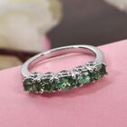 Tsavorite Granat und Zirkon 5 Stein Ring 925 Silber Platin-Überzug image number 1
