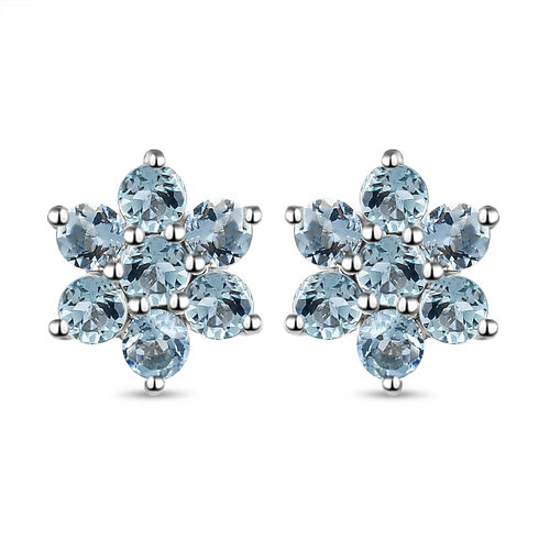 Espirito Santo Aquamarin-Ohrringe, 925 Silber, platiniert ca. 0,94 ct image number 0