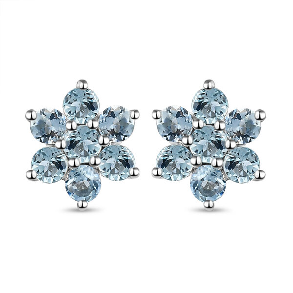 Espirito Santo Aquamarin-Ohrringe, 925 Silber, platiniert ca. 0,94 ct