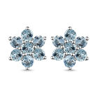 Espirito Santo Aquamarin-Ohrringe, 925 Silber, platiniert ca. 0,94 ct