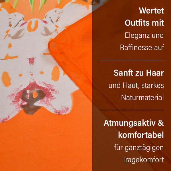 LA MAREY -Chiffonschal aus 100% Maulbeerseide mit Floralem Muster image number 4