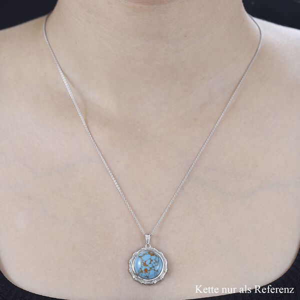 Blaues T&uuml;rkis Anh&auml;nger 925 Silber platiniert ca. 9.72 ct image number 2