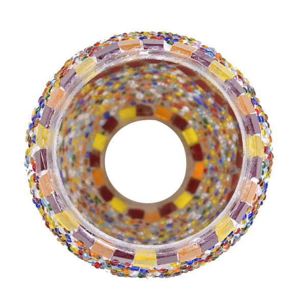 Handgefertigte orientalische Mosaik Glas Tischlampe - Lampenschirm Form, Gr&ouml;&szlig;e 15x15x50 cm, Orange-Rot image number 4