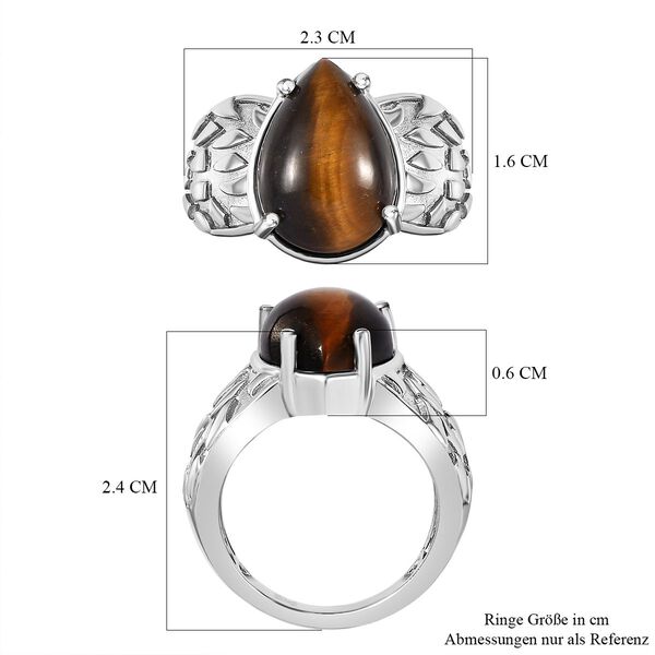 Tigerauge Ring Nickelfreies Messing (Gr&ouml;&szlig;e 18.00) ca. 5.39 ct image number 7