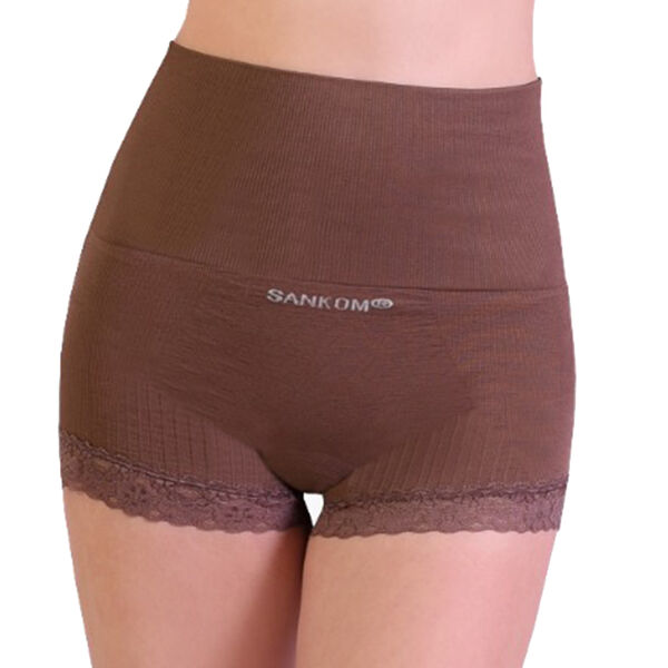 SANKOM Damen Haltungskorrektur Panty mit Spitze Shapewear, Größe S/M, Burgundenrot image number 0