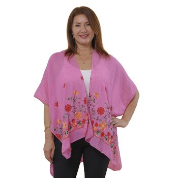 TAMSY - bedruckter Kimono, One Size, rosa floral