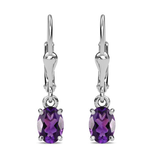 AAA Marokkanische Amethyst-Solitär-Ohrhänger, 925 Silber platiniert, 2,29 ct. image number 0
