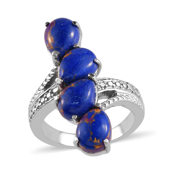 Lila T&uuml;rkis bypass Ring Edelstahl  ca. 4,59 ct image number 2