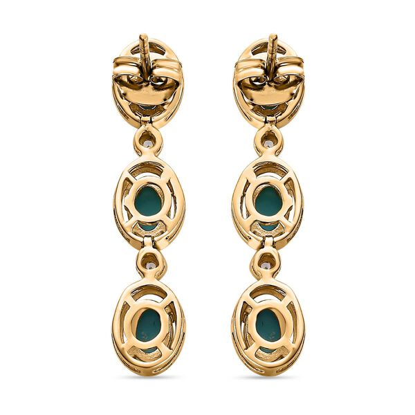 Amerikanischer, nat&uuml;rlicher Sleeping Beauty T&uuml;rkis Ohrringe, ca. 2.94 ct image number 4