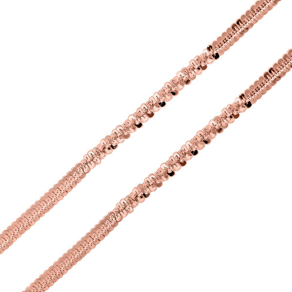 Italienische, alternierende Margarita Halskette, ca. 45 cm, 925 Silber rosévergoldet image number 2