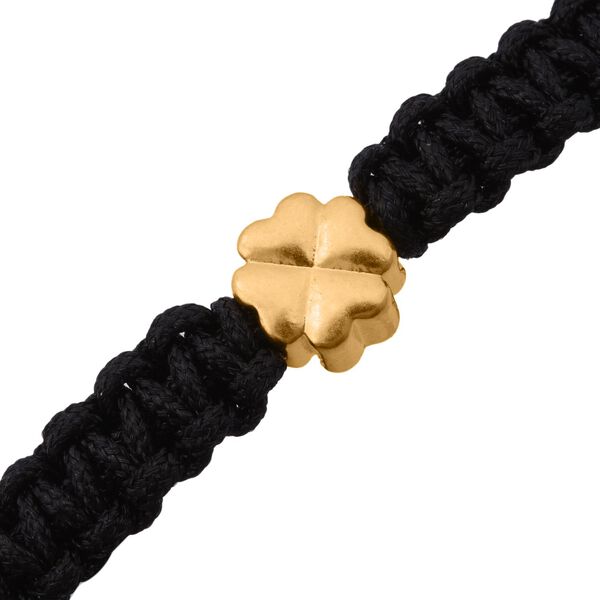 Flexibles Fadenarmband mit Kleeblatt-Anhänger in 999 Gold, 19cm image number 4