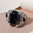 Elite Schungit und schwarzer Spinell-Ring, 925 Silber platiniert  ca. 8,44 ct image number 1