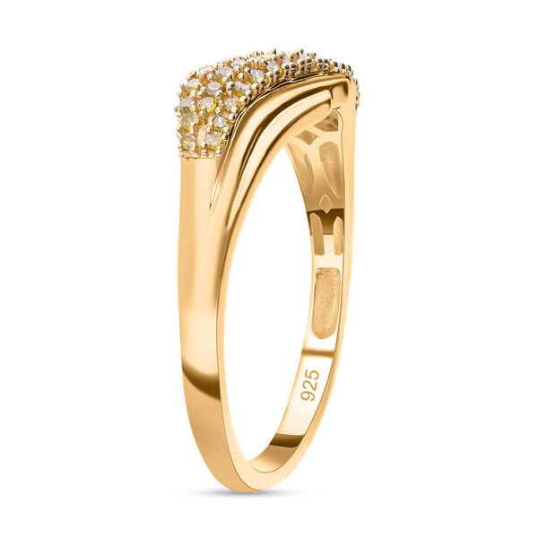 Gelber Diamant-Ring, 925 Silber Gelbgold Vermeil - 0,25 ct. image number 5