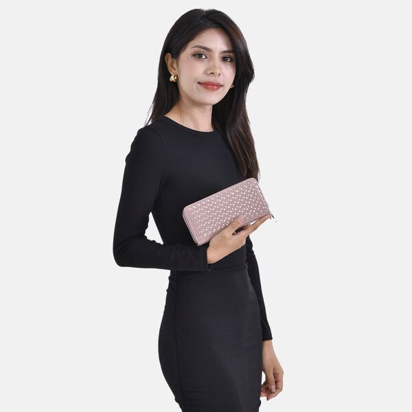 Elegante RFID-gesch&uuml;tzte Brieftasche in Rosa mit Pr&auml;gemuster image number 12