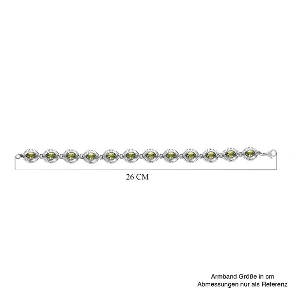 Nat&uuml;rliches Peridot Armband, ca. 20 cm, Edelstahl ca. 9.88 ct image number 4