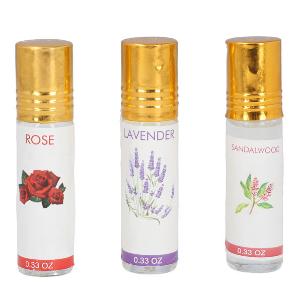 Keramik Duftlampe mit 3 &auml;therischen &Ouml;len, Handbemalt, blau image number 5