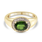 Natürlicher Chromdiopsid und Zirkon Halo Ring 925 Silber vergoldet  ca. 2,25 ct image number 0