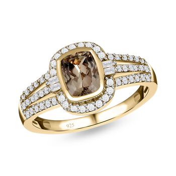 AAA Turkizit und Zirkon Ring - 1,81 ct.