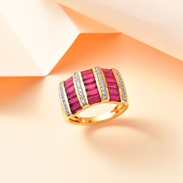 Afrikanischer Rubin und Zirkon-Ring - 3,37 ct. image number 2