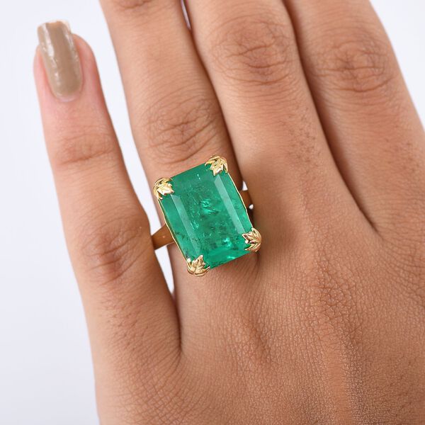 D'Joy Smaragd Triplett Quarz Ring - 18,56 ct. image number 2