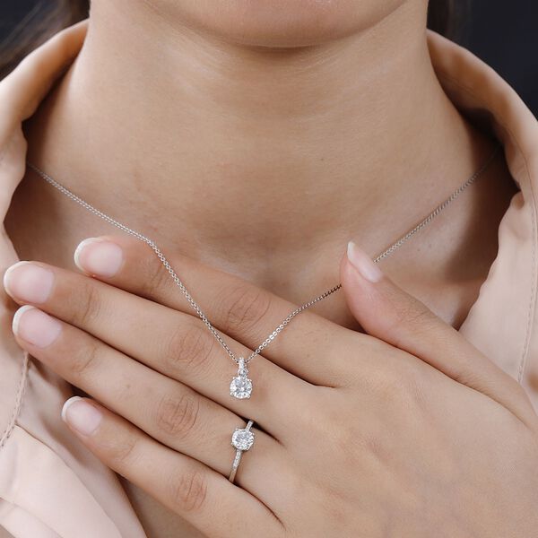 2er-Set- EF Moissanit Ring und Anh&auml;nger - 1,59 ct. image number 3