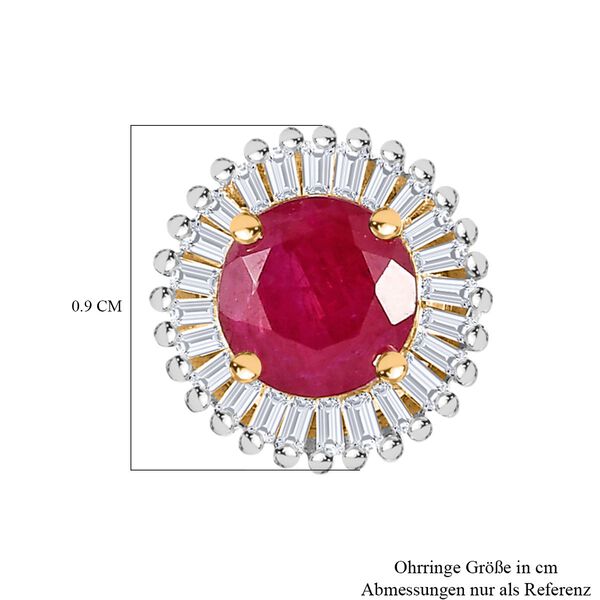 AAA Montepuez-Rubin und Diamant Ohrringe in 375 Gold - 1,60 ct. image number 5