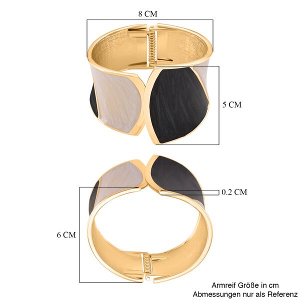 Emaille-Armreif im Colorblock-Design, ca. 17 cm, Schwarz image number 6