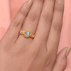 Natürlicher, äthiopischer Opal-Ring, 925 Silber Gelbgold Vermeil  ca. 0,55 ct image number 2