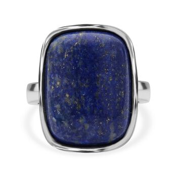 Lapislazuli Ring, 316L Edelstahl, (Gr&ouml;&szlig;e 16.00). ca. 35.00 ct