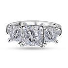 Moissanit Ring, 925 Silber platiniert, (Größe 16.00), ca. 3.33 ct